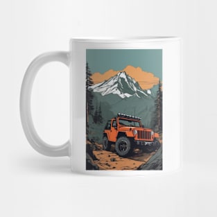 Jeep climbing a muddy mountain Mug